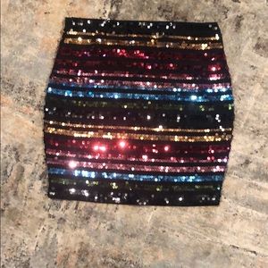Express Sequin Mini Skirt